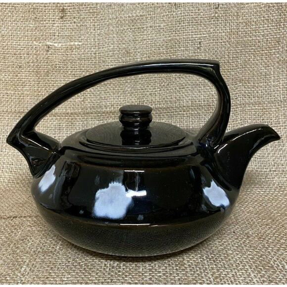 Vintage Hand Made Asian Black Glazed Red Clay Teapot Set - Picture 5 of 12